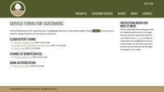 Service Forms for Customers - Surety Life - Fargo, ND