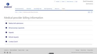 Medical provider billing information | Claims | Zurich Insurance