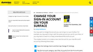 Change Your Sign-In Account on Your Surface - dummies