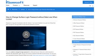How to Change Surface Login Password without Data Loss When ...