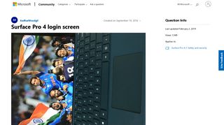Surface Pro 4 login screen - Microsoft Community