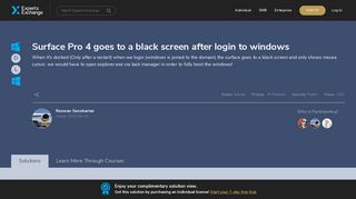 Surface Pro 4 goes to a black screen after login to windows