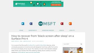 How to recover from 'black screen after sleep' on a Surface Pro 4 ...