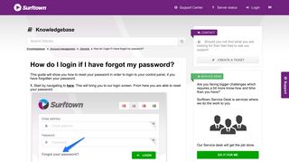 How do I login if I have forgot my password? | Surftown Dashboard