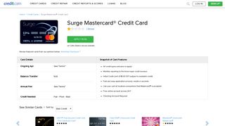 Surge Mastercard® Credit Card - Credit.com