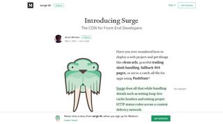 Introducing Surge — The CDN for Front-End Developers - Medium