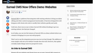 Surreal CMS Now Offers Demo Websites - CMS Critic