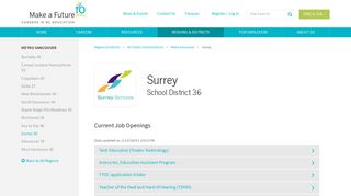 Surrey School District 36 - Careers | Make a Future