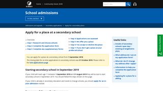 Surrey County Council - Apply for a place at a secondary school