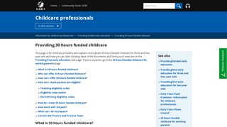 Surrey County Council - Providing 30 hours funded childcare
