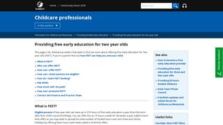 Surrey County Council - Providing free early education for two year olds