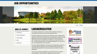 Login - Jobs at the University of Surrey