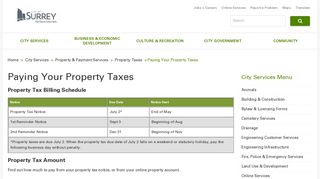Paying Your Property Taxes | City of Surrey