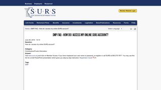 FAQ/SMP FAQ - How do I access my online SURS account?