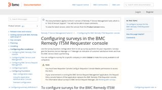 Configuring surveys in the BMC Remedy ITSM Requester console ...