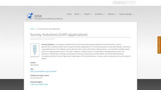 Survey Solutions (CAPI application) | IHSN
