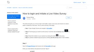 How to login and initiate a Live Video Survey – SurveyBot