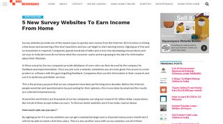 5 New Survey Websites To Earn Income From Home