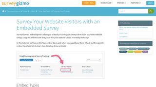 Embed a Survey on Your Website | SurveyGizmo Help