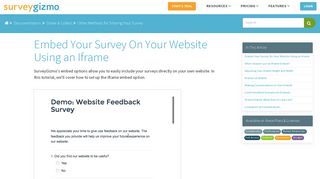 Embed Your Survey On Your Website Using an Iframe | SurveyGizmo ...