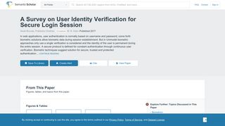 A Survey on User Identity Verification for Secure Login Session ...