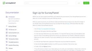 Sign Up for SurveyPlanet | SurveyPlanet Documentation