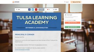 Tulsa Learning Academy | Smore Newsletters for Education