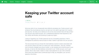 Keeping your Twitter account safe - Twitter Blog