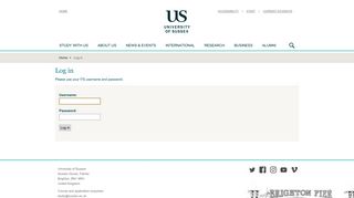 Log in : University of Sussex
