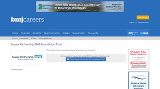 Jobs with Sussex Partnership NHS Foundation Trust - BMJ Careers