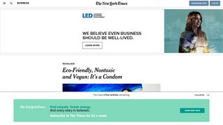 Eco-Friendly, Nontoxic and Vegan: It's a Condom - The New York Times