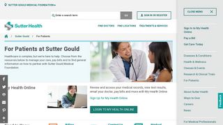 For Patients of Sutter Gould | Sutter Health