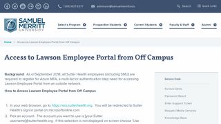 Access to Lawson Employee Portal from Off Campus | Samuel Merritt ...