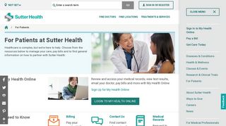 For Patients | Sutter Health