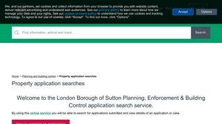 Property application searches - Sutton Council