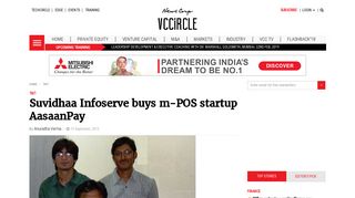 Suvidhaa Infoserve buys m-POS startup AasaanPay | VCCircle