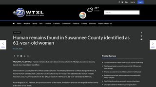 Human remains found in Suwannee County identified as 61-year ...