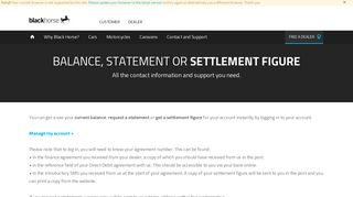Request a Balance or Settlement Figure | Black Horse