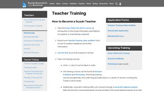 Teacher Training | Suzuki Association of the Americas