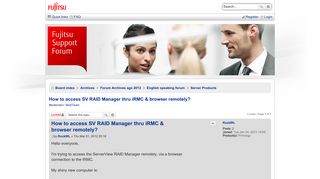 How to access SV RAID Manager thru iRMC & browser remotely ...