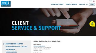 Online Banking Services / Help Desk | Silicon Valley Bank