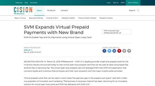 SVM Expands Virtual Prepaid Payments with New Brand - PR Newswire