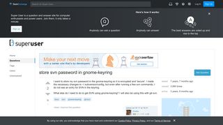 linux - store svn password in gnome-keyring - Super User