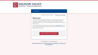 Sign In - Saginaw Valley State University Scholarships