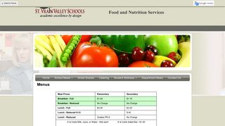Lunch Menu - St. Vrain Valley School District - School Nutrition And ...