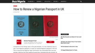 How to Renew a Nigerian Passport in UK - BuzzNigeria