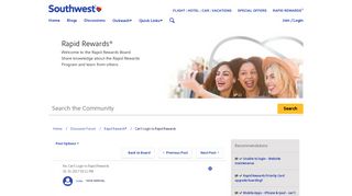 Solved: Can't Login to Rapid Rewards - Page 2 - The Southwest ...
