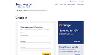 Southwest Airlines Corporate Travel - Check-In - SWABIZ