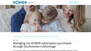 Managing my HOMER subscription purchased through Southwestern ...