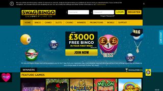 Swag Bingo: Online Bingo Site - Spend £10 Play With £40